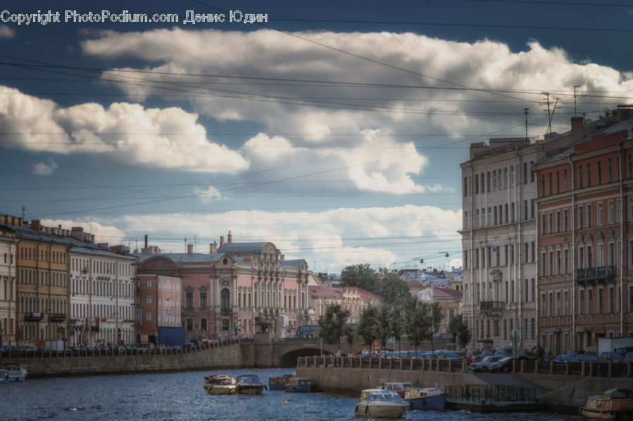 Boat, Watercraft, Apartment Building, Building, High Rise, Canal, Outdoors