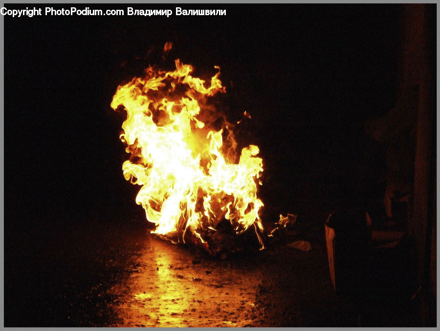 Fire, Flame, Bonfire, Campfire, Performer, Person, Night