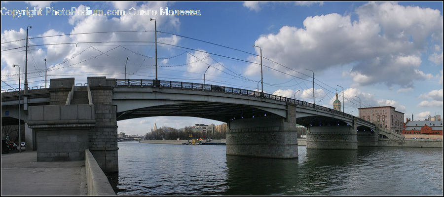 Bridge, Outdoors, River, Water, Canal, City, Downtown