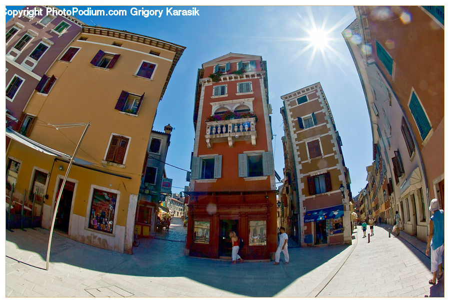 Fisheye, Arch, Building, Housing, Villa, City, Downtown