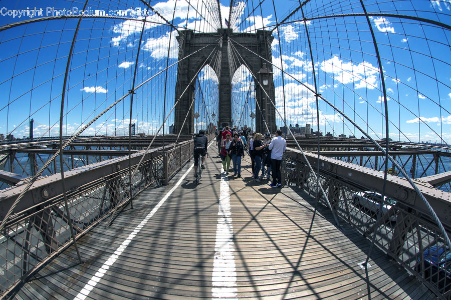 Bridge, Boardwalk, Path, Pavement, Sidewalk, Walkway, Crowd