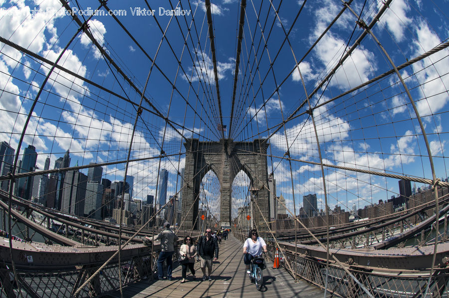 Bridge, Bicycle, Bike, Cyclist, Suspension Bridge, Vehicle, Freeway