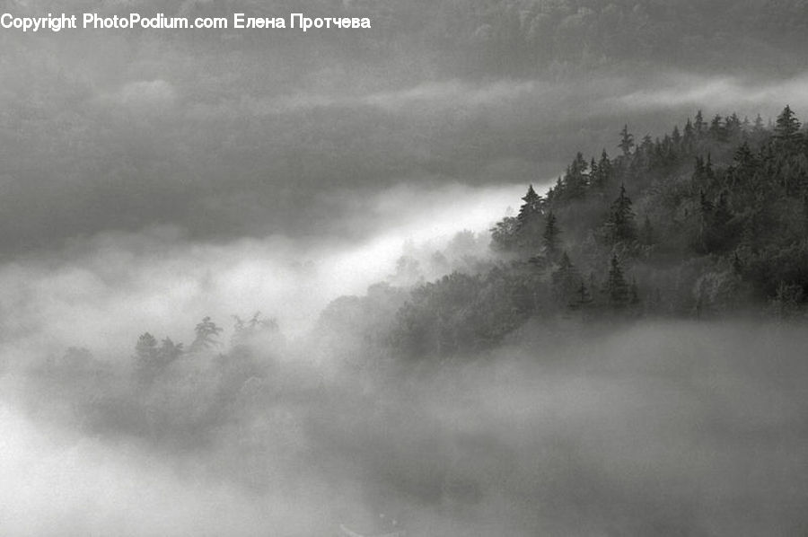 Outdoors, Storm, Weather, Fog, Alps, Crest, Mountain