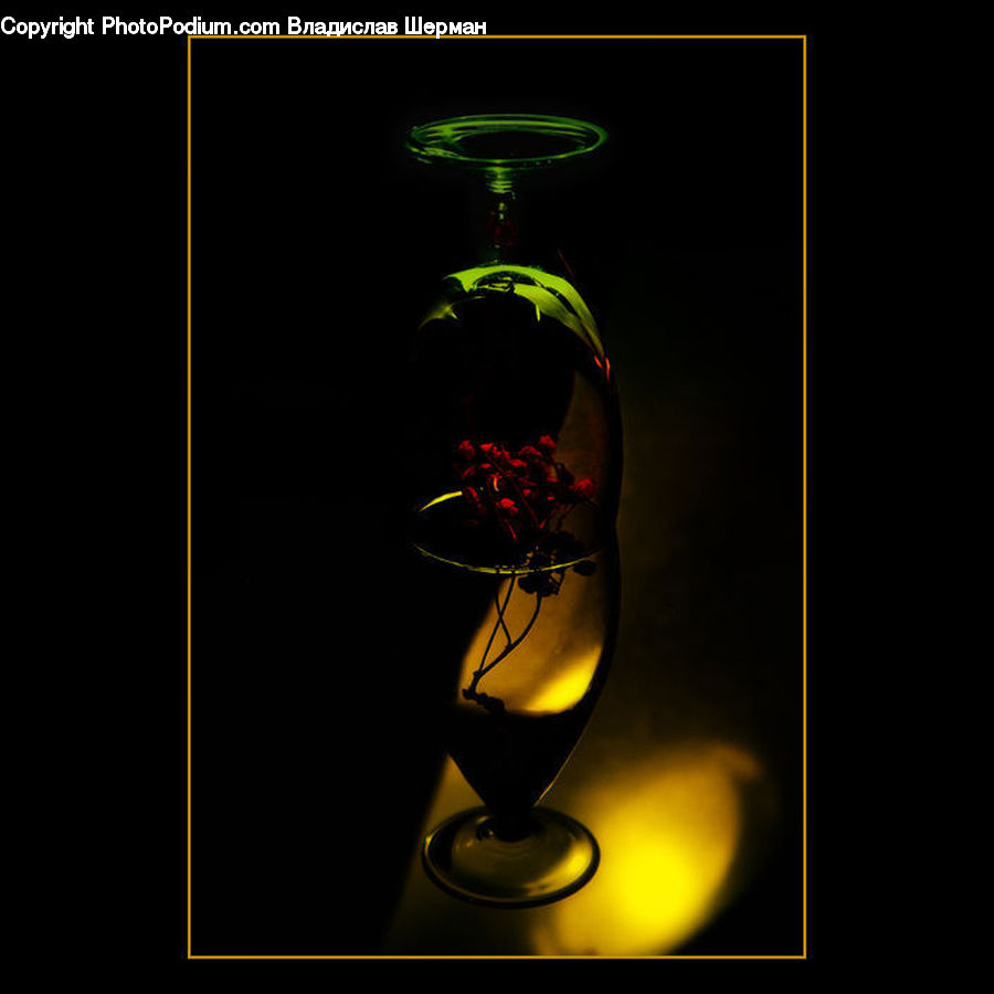 Glass, Goblet, Alcohol, Beverage, Wine, Light, Plant
