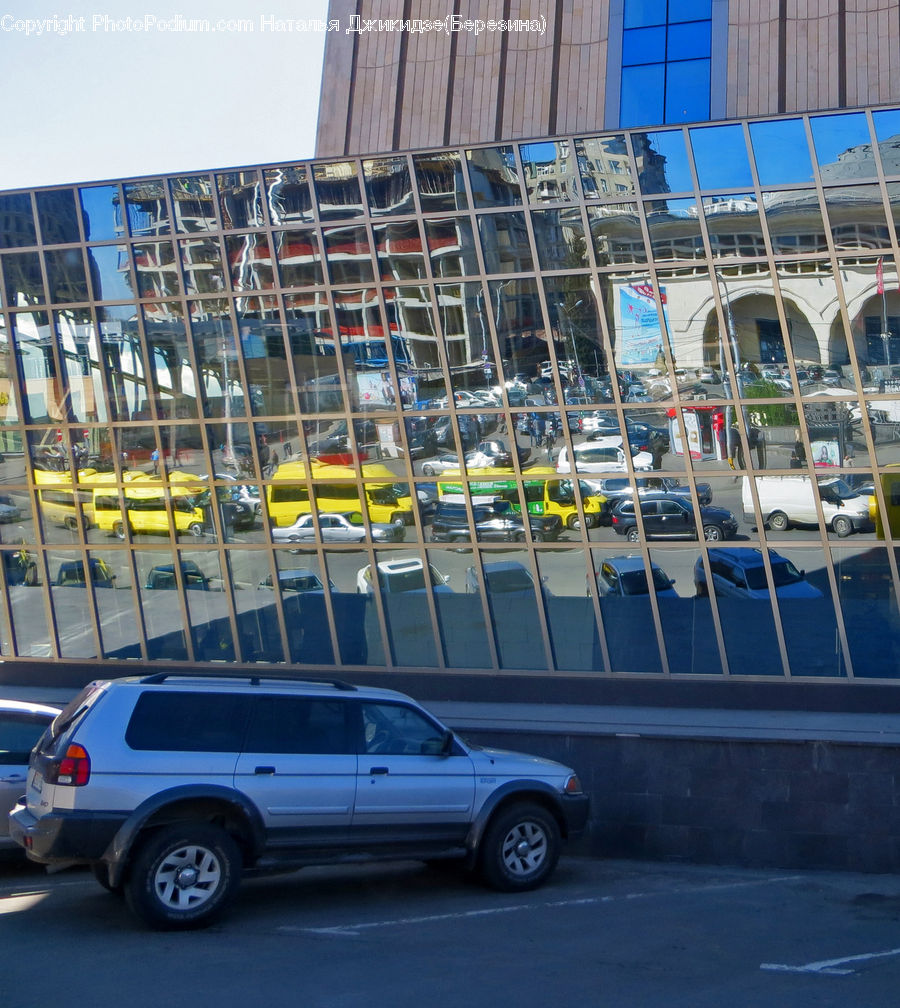Car, Suv, Vehicle, Automobile, Building, Office Building, Parking