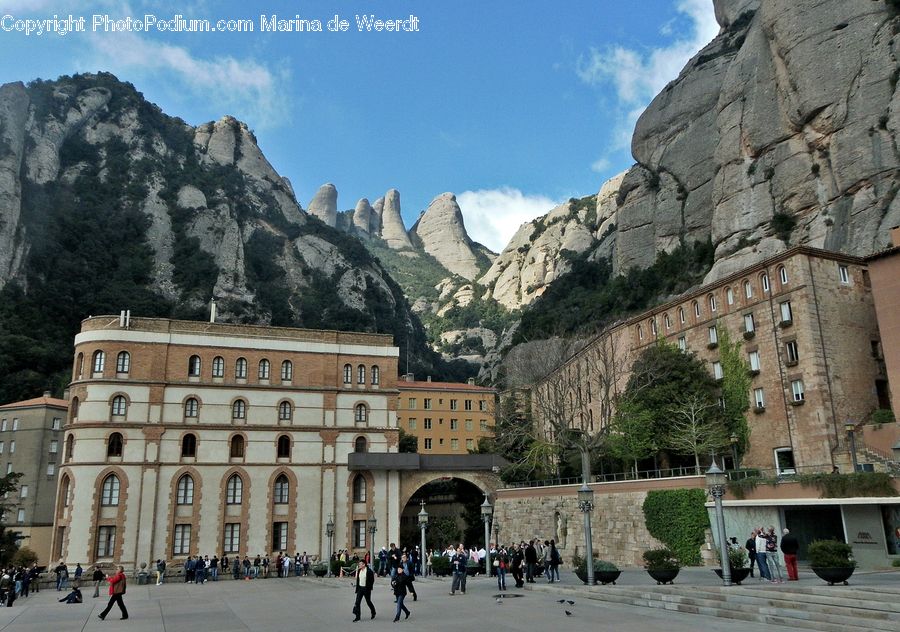 Architecture, Downtown, Plaza, Town Square, Housing, Monastery, Castle
