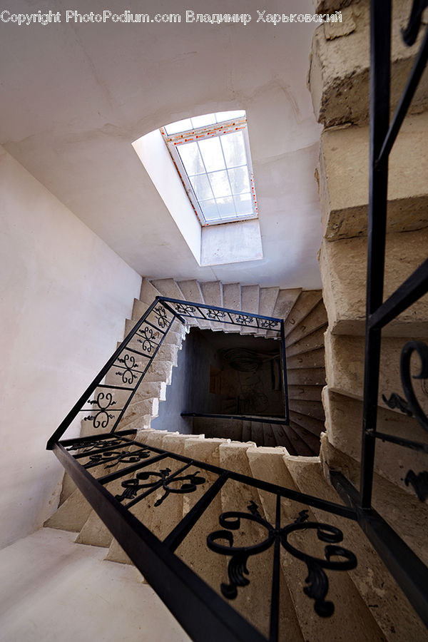 Architecture, Housing, Skylight, Window, Fireplace, Hearth, Banister