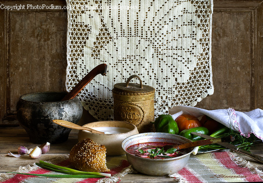 Pot, Pottery, Indoors, Interior Design, Room, Food, Basket