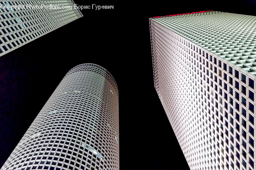 Architecture, City, Downtown, High Rise, Skyscraper, Paper, Urban