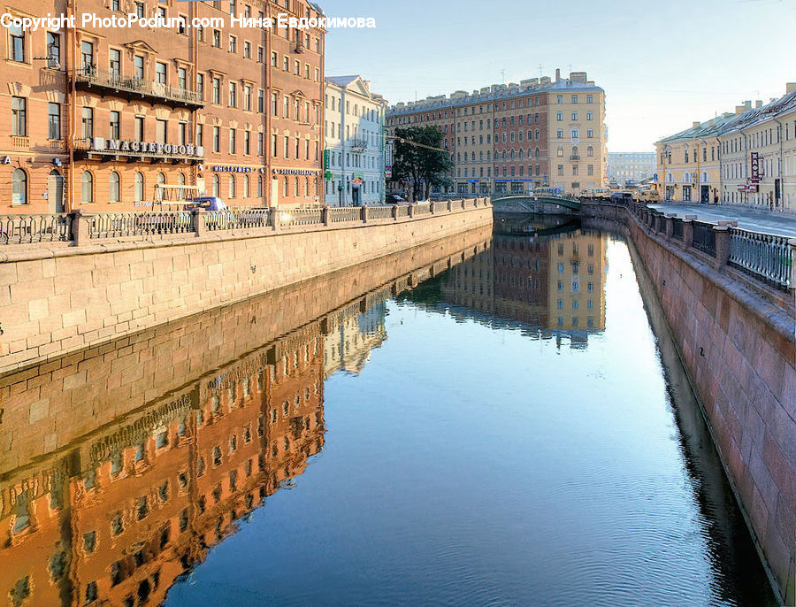 Canal, Outdoors, River, Water, Building, City, Downtown