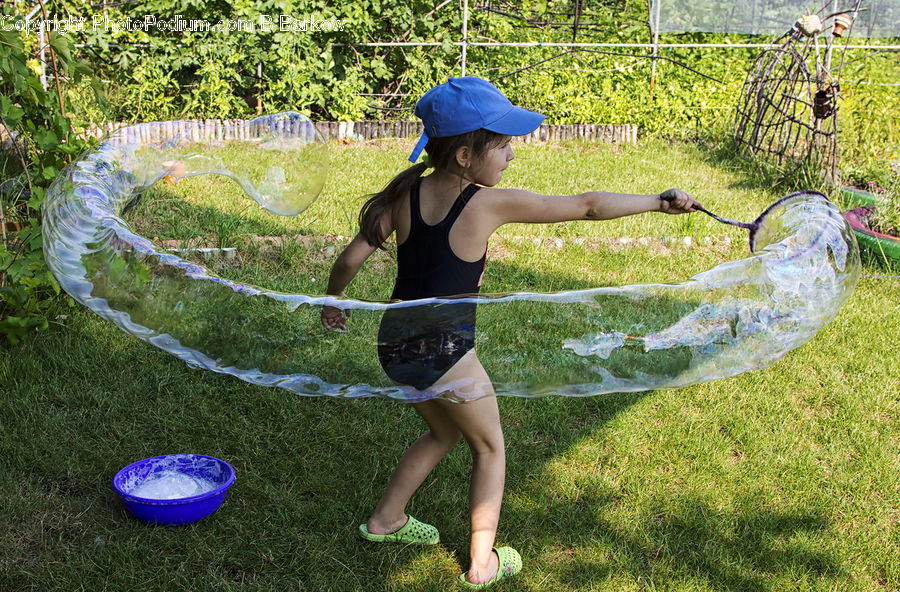 Human, People, Person, Bucket, Shorts, Backyard, Yard