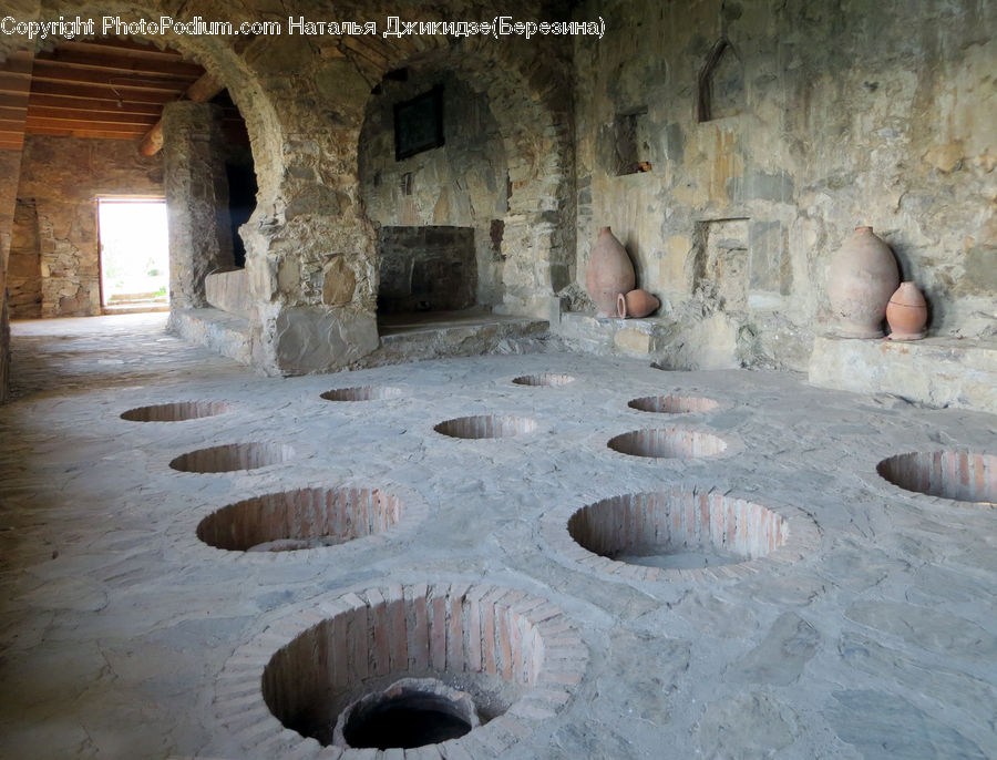 Crypt, Patio, Ruins, Pebble, Rock, Flagstone