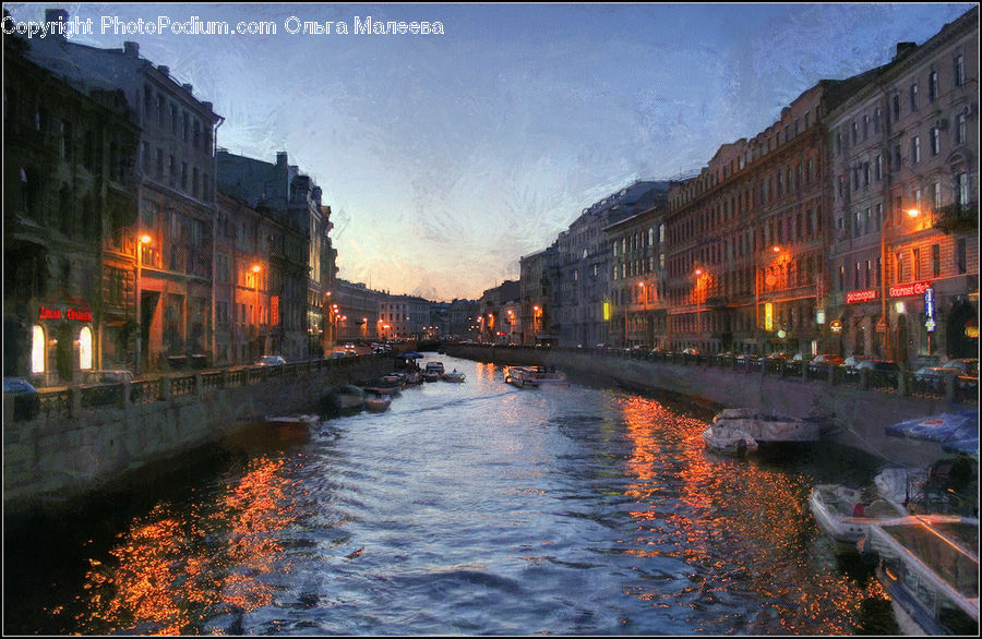Canal, Outdoors, River, Water, Dawn, Dusk, Sky