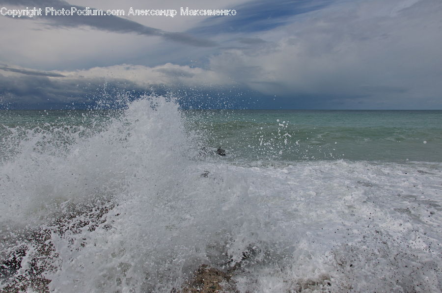 Outdoors, Sea, Sea Waves, Water, Ice, Snow, Ocean