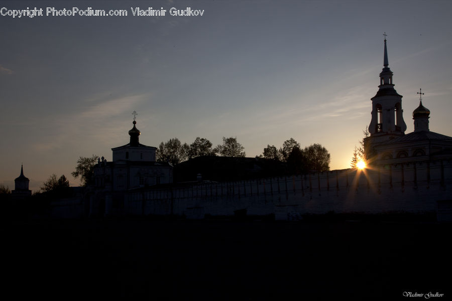 Architecture, Bell Tower, Clock Tower, Tower, Dusk, Outdoors, Sky