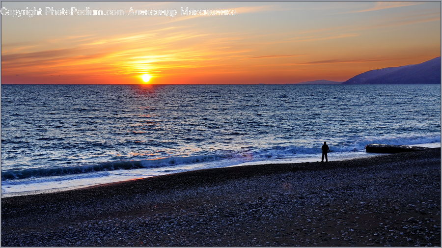 Beach, Coast, Outdoors, Sea, Water, Dusk, Sky