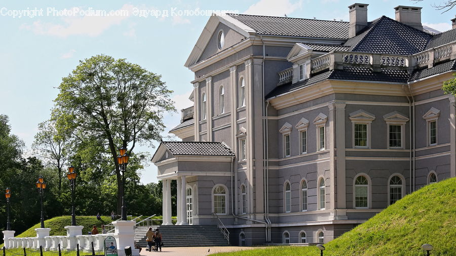 Lamp Post, Pole, Architecture, Mansion, Building, Housing, Villa