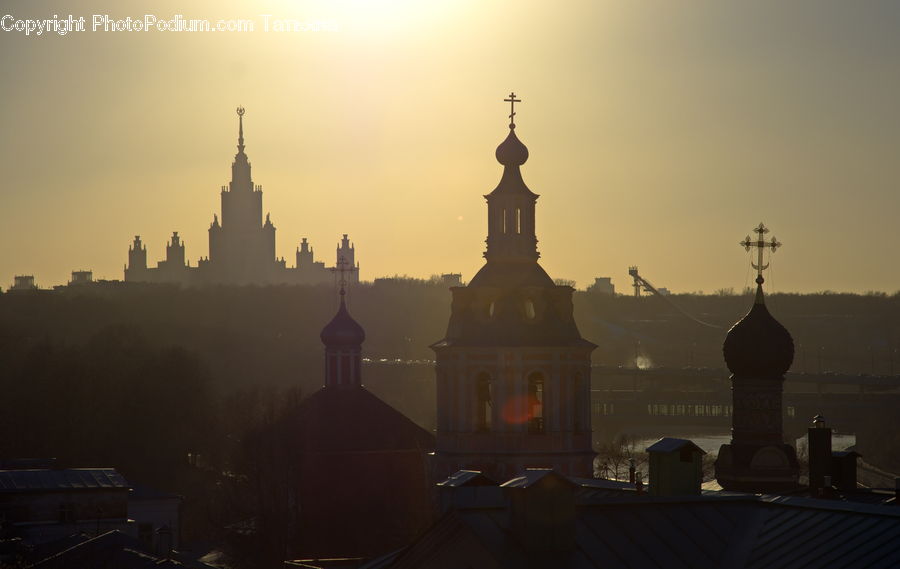 Architecture, Bell Tower, Clock Tower, Tower, Night, Outdoors, Church