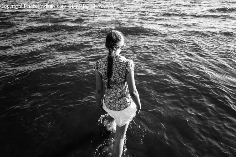 Water, Outdoors, Ripple, Ocean, Sea, Female, Person
