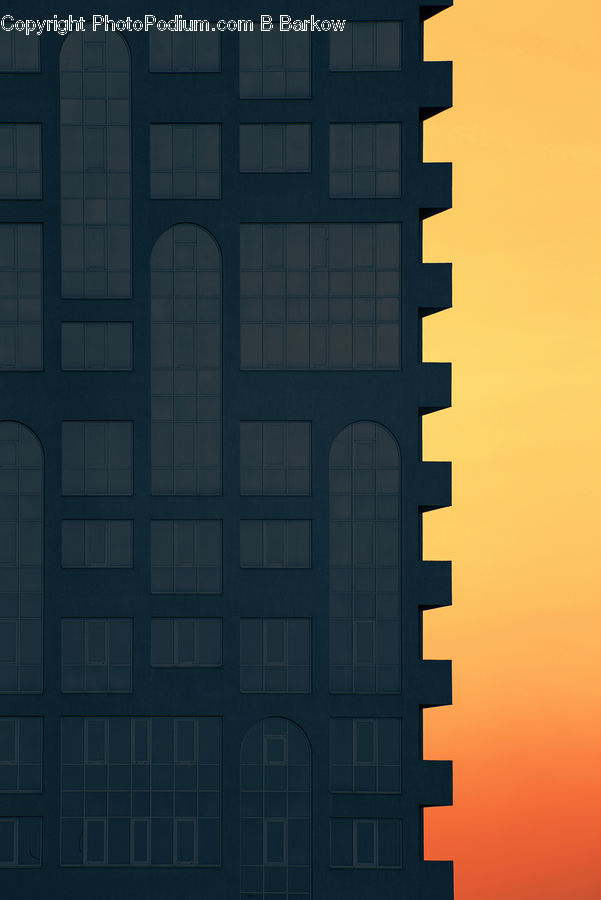 Silhouette, Building, Housing, Outdoors, Sky, City, High Rise