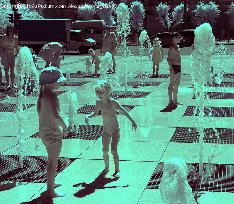 People, Person, Human, Fountain, Water, Bikini, Maillot