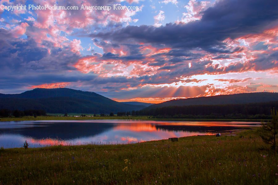 Lake, Outdoors, Water, Dawn, Dusk, Sky, Sunrise