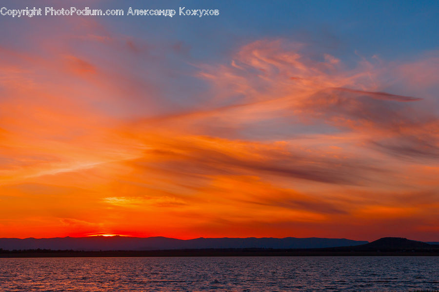 Dawn, Dusk, Red Sky, Sky, Sunrise, Sunset, Azure Sky