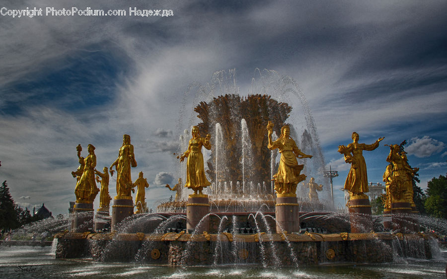 Fountain, Water, Architecture, Shrine, Temple, Worship, Park