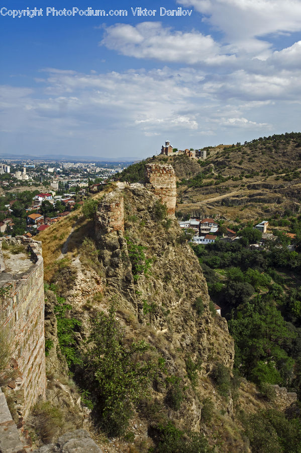 Architecture, Housing, Monastery, Cliff, Outdoors, Countryside, Ruins