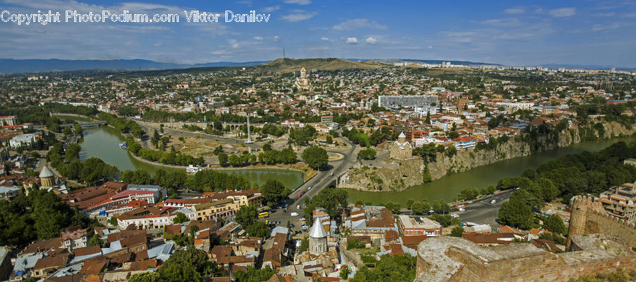 Aerial View, Building, Downtown, Town, Campus, City, Metropolis