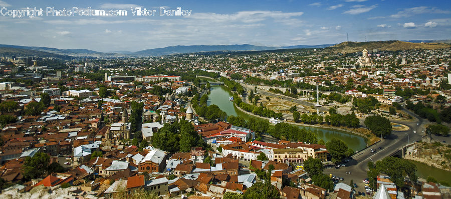 Building, Downtown, Town, Aerial View, City, Metropolis, Urban