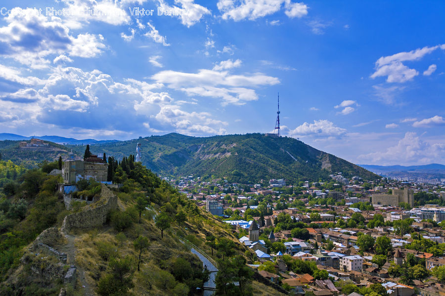Building, Downtown, Town, Countryside, Outdoors, Slum, Crest