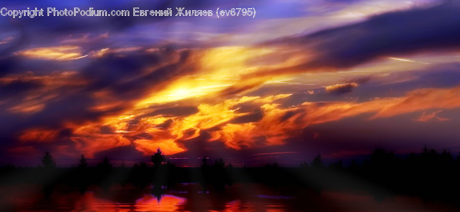 Dawn, Dusk, Red Sky, Sky, Sunrise, Sunset, Outdoors