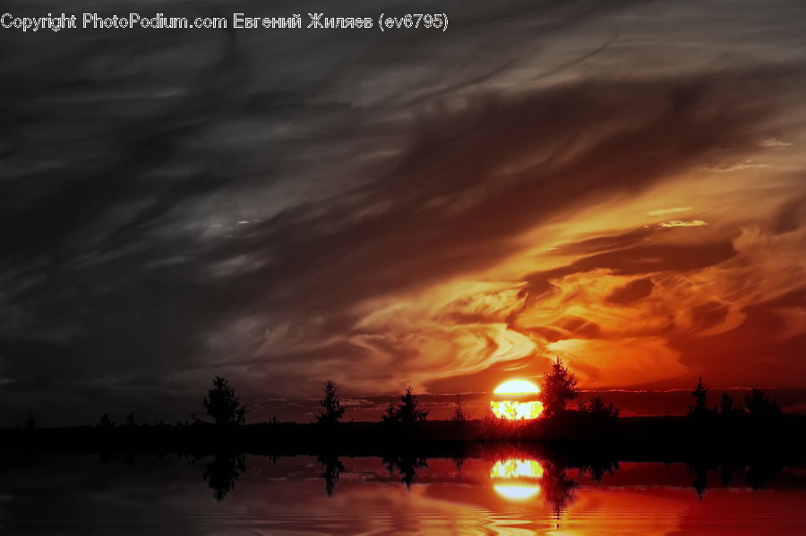 Dawn, Dusk, Red Sky, Sky, Sunrise, Sunset, Azure Sky