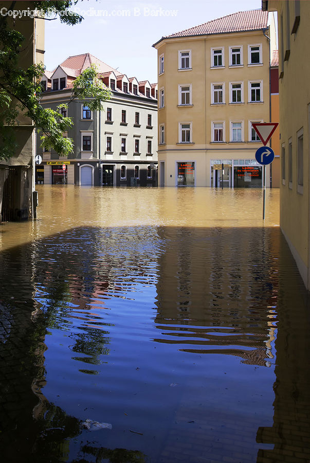 Flood, Roof, Tile Roof, Building, Housing, Villa, Alley