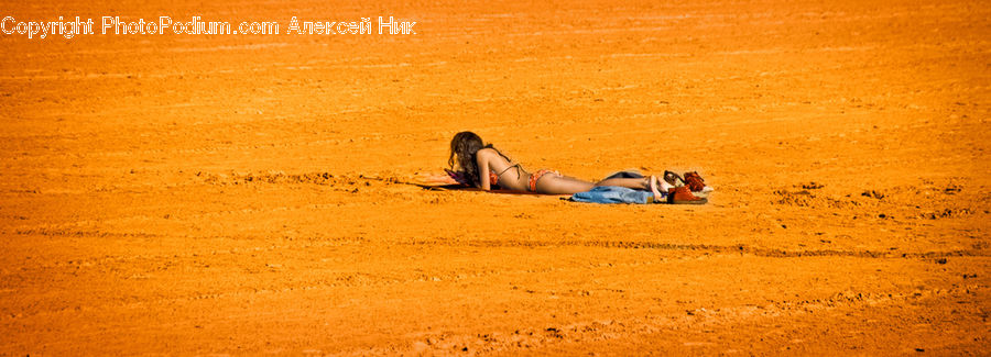 Bikini, Maillot, Swimwear, Desert, Outdoors, Sand, Soil