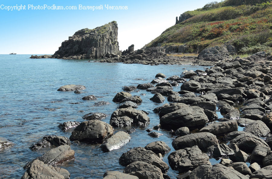 Rock, Coast, Outdoors, Sea, Water, Promontory, Sea Waves