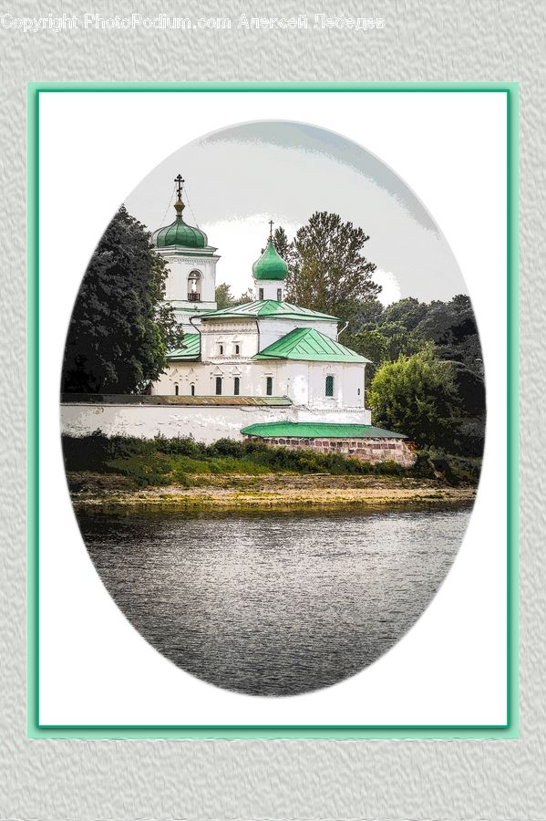 Collage, Poster, Architecture, Housing, Monastery, Church, Worship