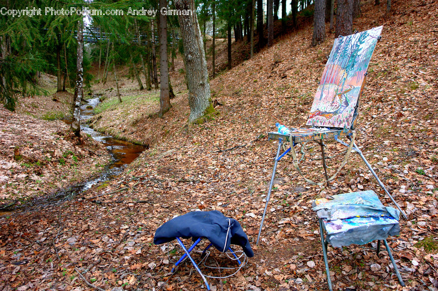 Chair, Furniture, Camping, Ground, Soil, Cap, Hat
