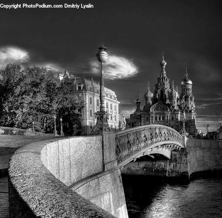 Bridge, City, Downtown, Urban, Building, Town