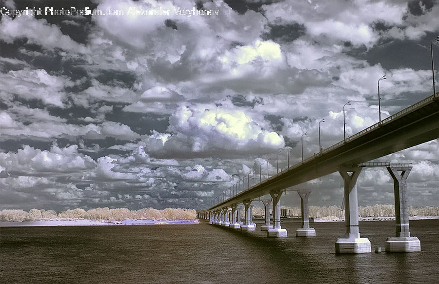 Bridge, Dock, Pier, Landing, Cloud, Cumulus, Sky