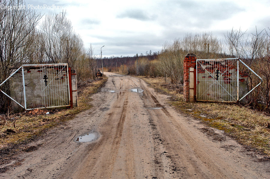 Dirt Road, Gravel, Road, Freight Car, Shipping Container, Vehicle, Path