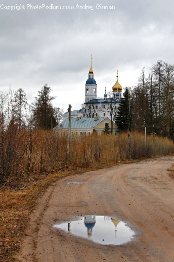 Puddle, Architecture, Church, Worship, Bell Tower, Clock Tower, Tower