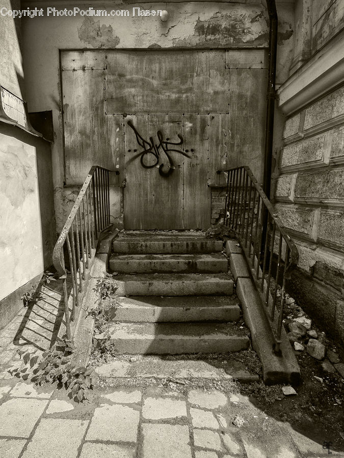 Brick, Banister, Handrail, Staircase, Alley, Alleyway, Road