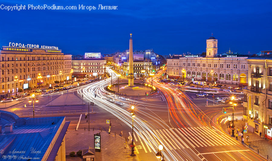 Intersection, Road, City, Downtown, Metropolis, Urban, Architecture