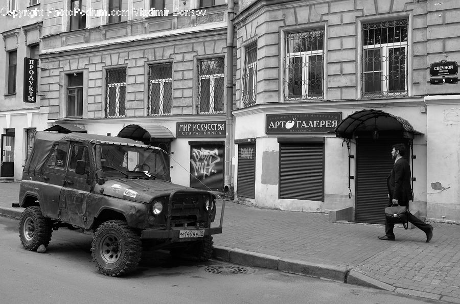 Car, Suv, Vehicle, Brick, Van, Alley, Alleyway