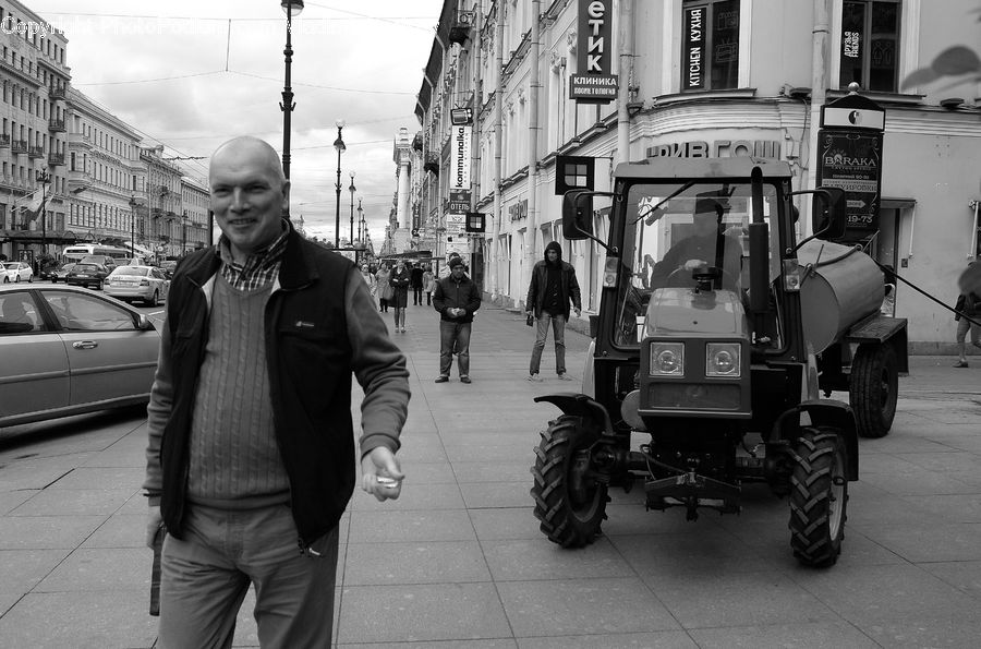 Human, People, Person, Tractor, Vehicle, Boardwalk, Path