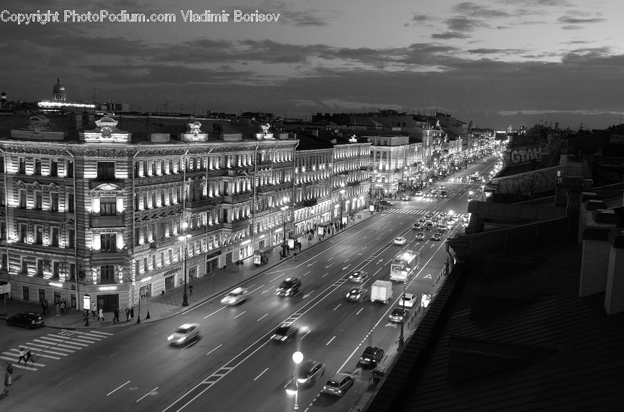 City, Downtown, Asphalt, Tarmac, Intersection, Road, Urban