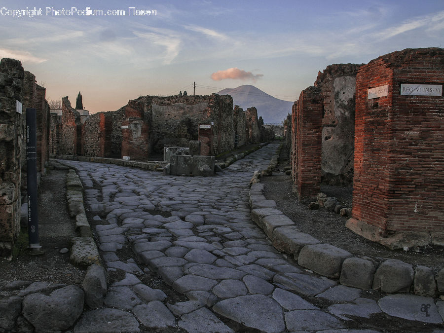 Brick, Castle, Fort, Rock, Cobblestone, Pavement, Walkway