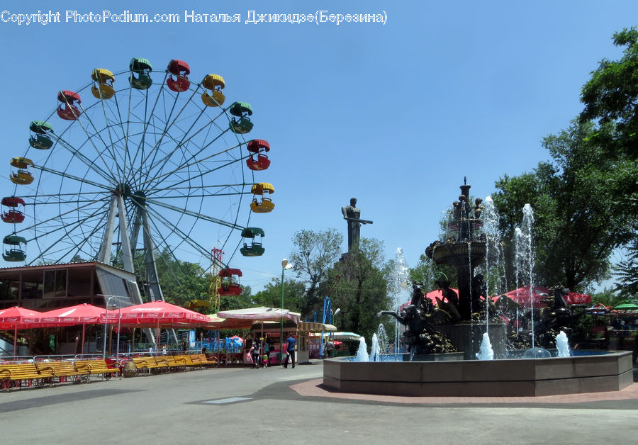 Bazaar, Market, Bus, Vehicle, Ferris Wheel, Art, Sculpture